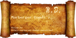 Marberger Damáz névjegykártya